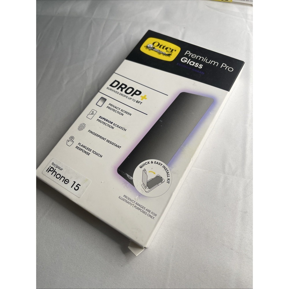 Otterbox Premium Pro Glass Screen Privacy Drop iPhone 15 6.1" 2023 - Picture 2 of 4